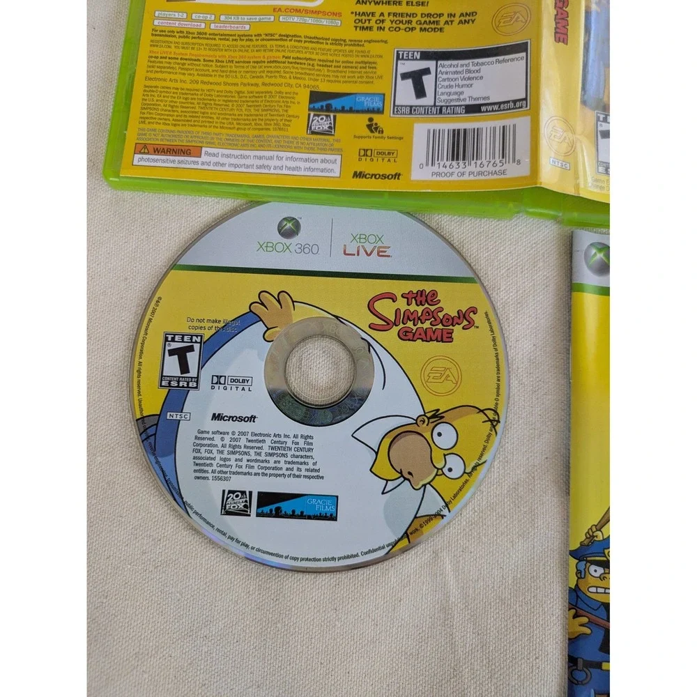 2007 The Simpsons Game Xbox 360 Complete CIB Microsoft EA Action Adventure